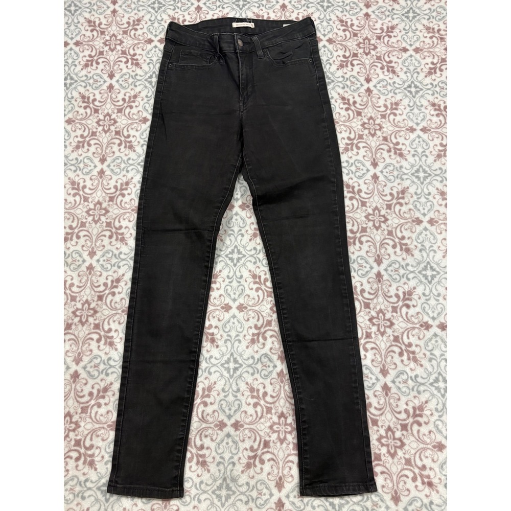 Levis 721 High Rise Skinny Jeans Womens 28 Black Denim Pants 18882-0118